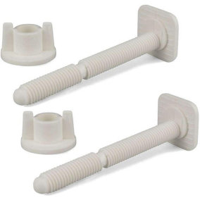 Home Centre 2 Toilet Seat Hinges Screws Fit Most Toilet Seats  3 Fixings + Nuts Kit