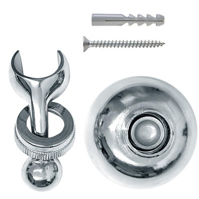 HOME CENTRE Adjustable 360 Degrees Chrome Shower Head Holder - 4