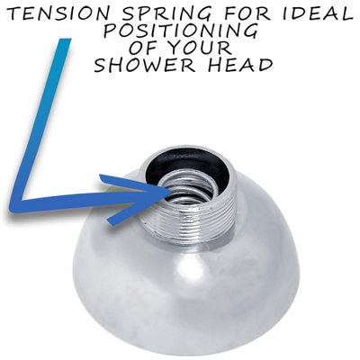 HOME CENTRE Adjustable 360 Degrees Chrome Shower Head Holder - 6