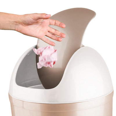 Home Centre Compact Plastic Swing Top Waste Bin 15 Litre Cappuccino House Office Bathroom Lobby
