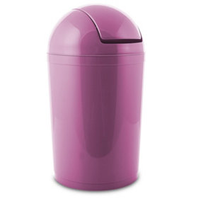 Home Centre Compact Plastic Swing Top Waste Bin 15 Litre Purple House Office Bathroom Lobby Dustbin