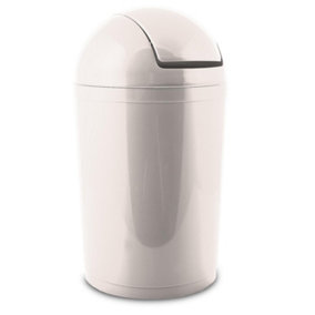 Home Centre Compact Plastic Swing Top Waste Bin 15 Litre White House Office Bathroom Lobby Dustbin