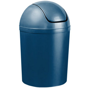 Home Centre Compact Plastic Swing Top Waste Bin 5 Litre Blue House Office Bathroom Lobby Dustbin