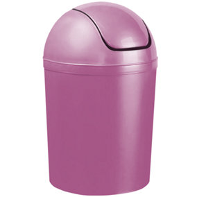 Home Centre Compact Plastic Swing Top Waste Bin 5 Litre Purple House Office Bathroom Lobby Dustbin