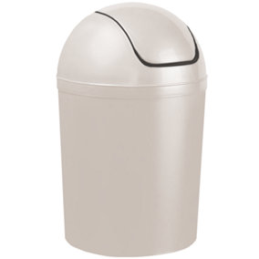 Home Centre Compact Plastic Swing Top Waste Bin 5 Litre White House Office Bathroom Lobby Dustbin