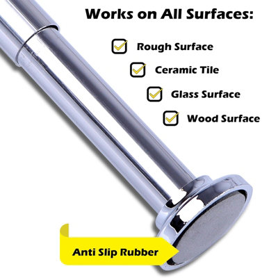 Buy Home Centre Extendable Shower Curtain Rail Rod Telescopic Pole 125-220cm at B&Q