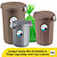 HOME CENTRE Indoor Outdoor Clip On Locking Lid Brown 46 Litre Plastic Waterproof Waste Bin
