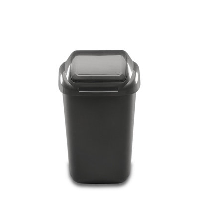 Home Centre Lift Top Classic Plastic Waste Bin 15 Litre Grapphite