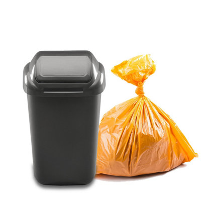 Home Centre Lift Top Classic Plastic Waste Bin 15 Litre Grapphite - 6