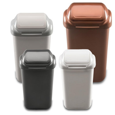 Home Centre Lift Top Classic Plastic Waste Bin 15 Litre Grapphite - 8
