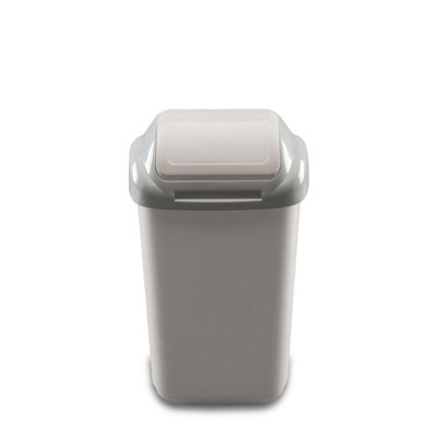 Home Centre Lift Top Classic Plastic Waste Bin 15 Litre Grey