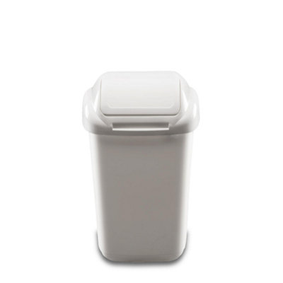 Home Centre Lift Top Classic Plastic Waste Bin 15 Litre White