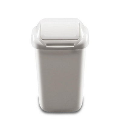 Home Centre Lift Top Classic Plastic Waste Bin 30 Litre White