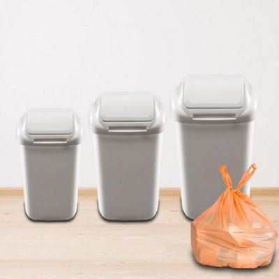 Home Centre Lift Top Classic Plastic Waste Bin 30 Litre White - 6