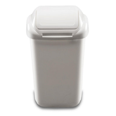 Home Centre Lift Top Classic Plastic Waste Bin 50 Litre White