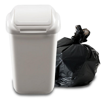 Home Centre Lift Top Classic Plastic Waste Bin 50 Litre White - 6