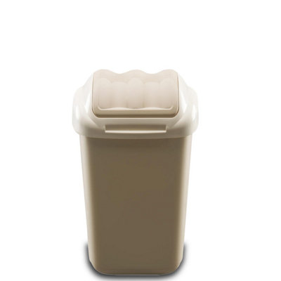 Home Centre Lift Top Plastic Waste Bin 15 Litre Cappuccino Kitchen Office School Work Recycling