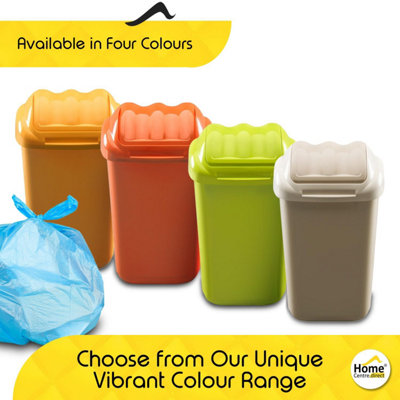 Home Centre Lift Top Plastic Waste Bin 30 Litre Cappuccino Kitchen Office School Work Recycling - 5