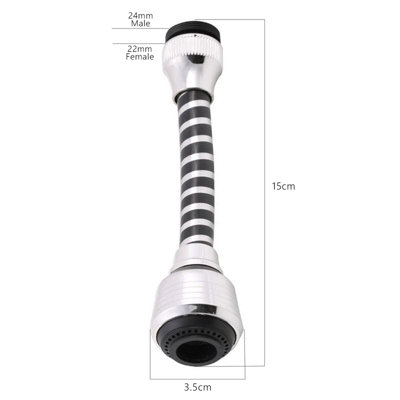 Home Centre Long Multifunction Chrome Tap Aerator 22mm Female or 24mm Male With Included Adapter