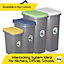 Home Centre Plastic Lift Top Lid Waste Bin Kitchen School 40 Litre Yellow-Grey