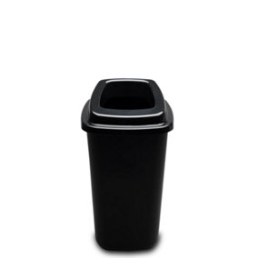 Home Centre Plastic Recycling Kitchen Office Waste Bin 28 Litre Black Open Touchless Rim