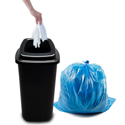 Home Centre Plastic Recycling Kitchen Office Waste Bin 28 Litre Black Open Touchless Rim - 5