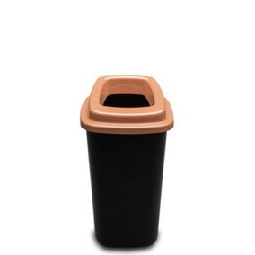 Home Centre Plastic Recycling Kitchen Office Waste Bin 28 Litre Brown Open Touchless Rim
