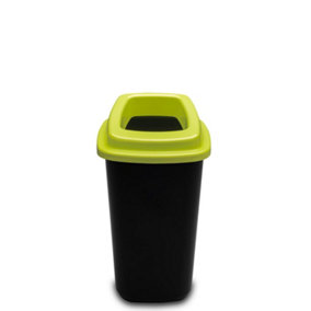 Home Centre Plastic Recycling Kitchen Office Waste Bin 28 Litre Green Open Touchless Rim