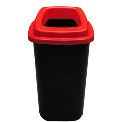 Home Centre Plastic Recycling Kitchen Office Waste Bin 28 Litre Red Open Touchless Rim