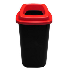 Home Centre Plastic Recycling Kitchen Office Waste Bin 28 Litre Red Open Touchless Rim