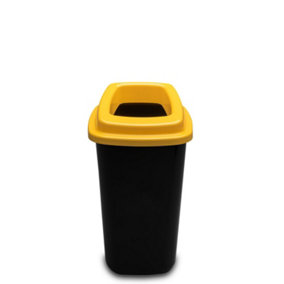 Home Centre Plastic Recycling Kitchen Office Waste Bin 28 Litre Yellow Open Touchless Rim
