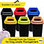 Home Centre Plastic Recycling Kitchen Office Waste Bin 45 Litre Black Open Touchless Rim