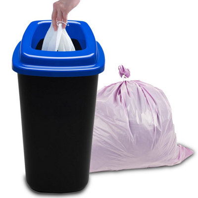 Home Centre Plastic Recycling Kitchen Office Waste Bin 45 Litre Blue Open Touchless Rim - 7
