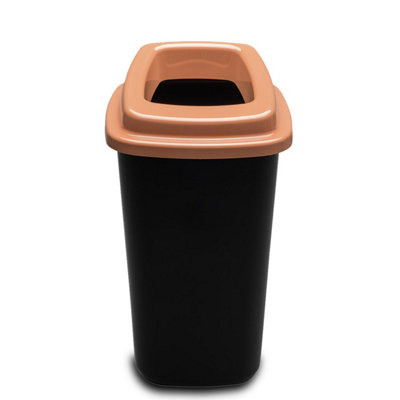 Home Centre Plastic Recycling Kitchen Office Waste Bin 45 Litre Brown Open Touchless Rim