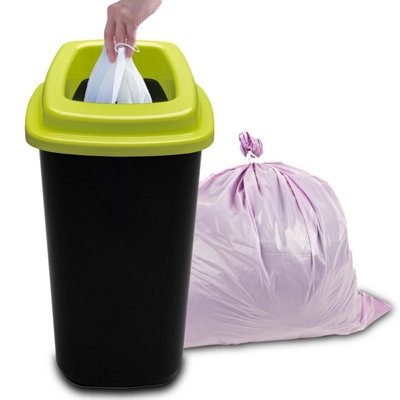 Home Centre Plastic Recycling Kitchen Office Waste Bin 45 Litre Green Open Touchless Rim - 5