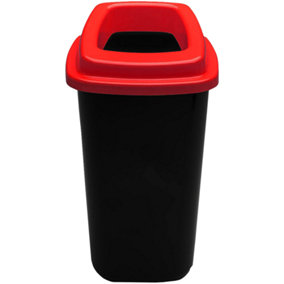 Home Centre Plastic Recycling Kitchen Office Waste Bin 45 Litre Red Open Touchless Rim