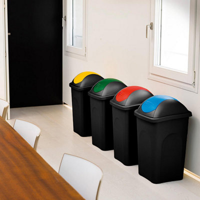 Home Centre Set of Four Swing Top Plastic Waste Bins 30 Litre - 5