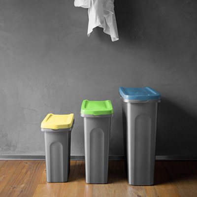 Home Centre Set of Three Plastic Lift Top Lid Waste Bins Kitchen School 40 Litre - 6