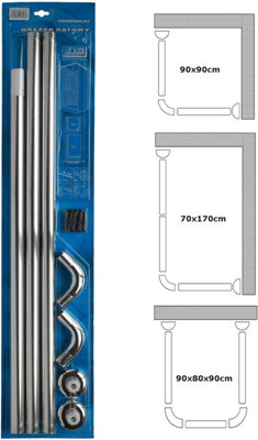 Home Centre Shower Curtain U & L Shape Corner Rail 28mm Diameter Pole Rod Bath Price Comparisons | Compare The Build
