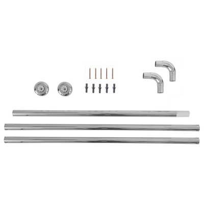 Home Centre Shower Curtain U & L Shape Corner Rail 28mm Diameter Pole ...