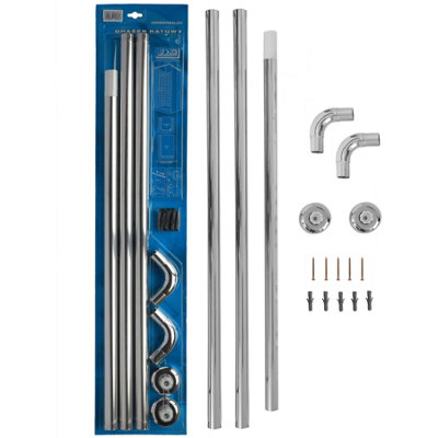 Home Centre Shower Curtain U & L Shape Corner Rail 28mm Diameter Pole ...