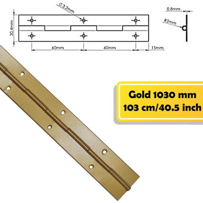 Home Centre Steel Piano Door Hinge 1030mm Gold - 3