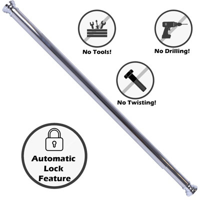Home Centre Telescopic Extendable Shower Curtain Rail 105-180cm Chrome - 3