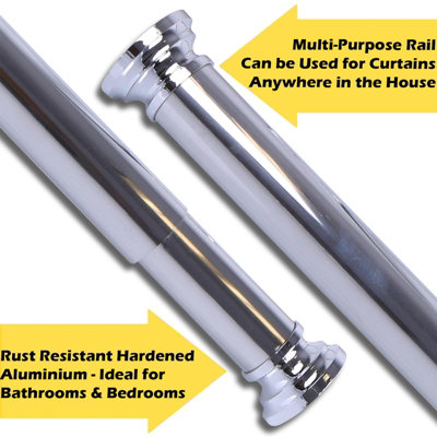 Home Centre Telescopic Extendable Shower Curtain Rail 105-180cm Chrome - 4