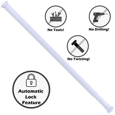 Home Centre Telescopic Extendable Shower Curtain Rail 105-180cm White - 3