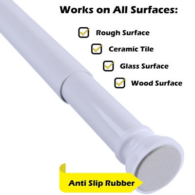 Home Centre Telescopic Extendable Shower Curtain Rail 105-180cm White - 5