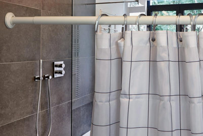 Home Centre Telescopic Extendable Shower Curtain Rail 105-180cm White - 8