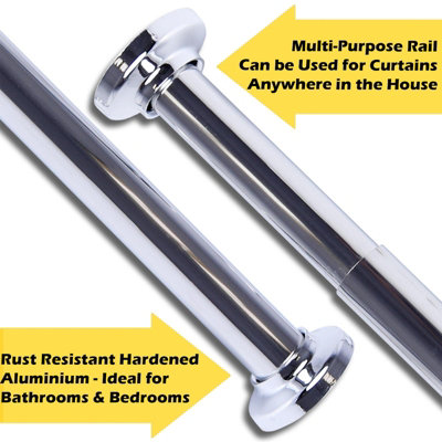 Home Centre Telescopic Extendable Shower Curtain Rail 125-220cm - 4