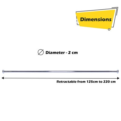 Home Centre Telescopic Extendable Shower Curtain Rail 125-220cm - 6