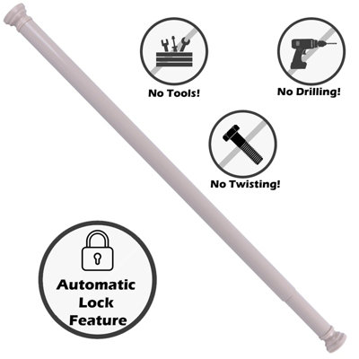 Home Centre Telescopic Extendable Shower Curtain Rail 70-110cm Beige - 3